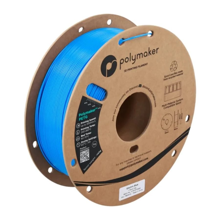 Polymaker PETG Azul Electrico 1Kg